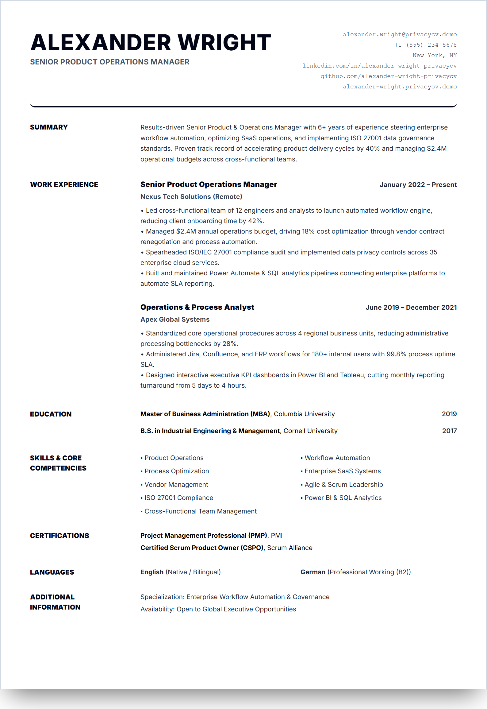 Estilo Tipográfico Suizo Live Resume Template Preview
